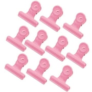 10Pcs Metal Hinge Clips Bulldog Paper - Pink