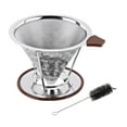thumbnail image 1 of Stainless Steel Coffee Filter, Adornlife Reusable Pour-In Coffee Filter Conical Coffee Dripper with Removable Cup Holder and Bonus Brush (Honeycomb Design), 1 of 6