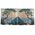 thumbnail image 7 of Yayeee Kitchen Curtains Tier Set of 2 Light Filtering 57"x36" Over Sink Window Panels, Pine Tree Rainbow, 7 of 7