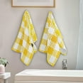 thumbnail image 4 of Dreamtimes Buffalo Plaid Yellow Hand Towel Set of 2, Highly Absorbent Soft Face Hand Towels for Bathroom, Kitchen, Hotel, Gym and Spa, 14 x 28 Inch, 14 x 28 Inch, 4 of 7