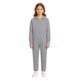 thumbnail image 3 of Boys Solid Hooded Onesie for Halloween, Full Zip Plush Jumpsuit with Ribbed, 3 of 6