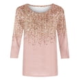 thumbnail image 5 of Enjoytime Oversized Blouses for Women Casual 3/4 Length Sleeve Womens Tops Sequin Printed Crewneck Pullover Loose Fit Shirts, 5 of 5