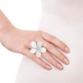 thumbnail image 3 of Gorgeous Flower of the Ocean White Seashell and Crystal Ring, 3 of 5