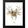 thumbnail image 2 of McCavitt, Naomi 12x14 Black Modern Framed Museum Art Print Titled - Deer Skull and Flowers I, 2 of 5