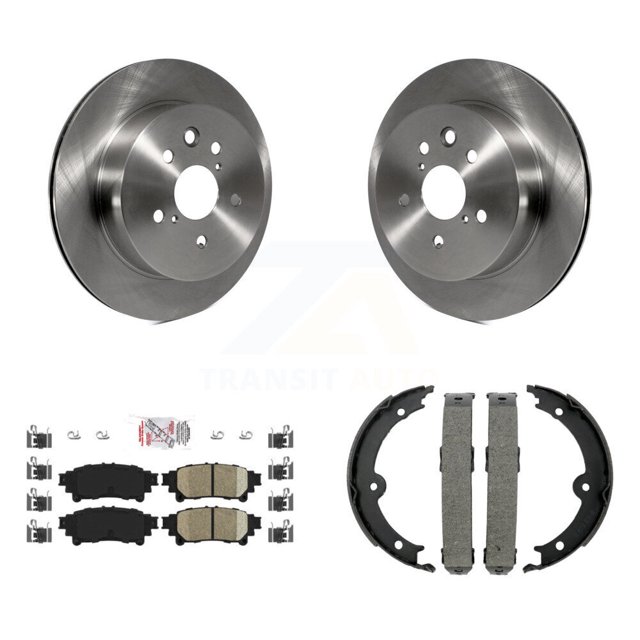 Transit Auto Rear Disc Rotors Ceramic Pads and Parking Brake Shoes Kit for Car Lexus IS350 IS250 K8A-108577
