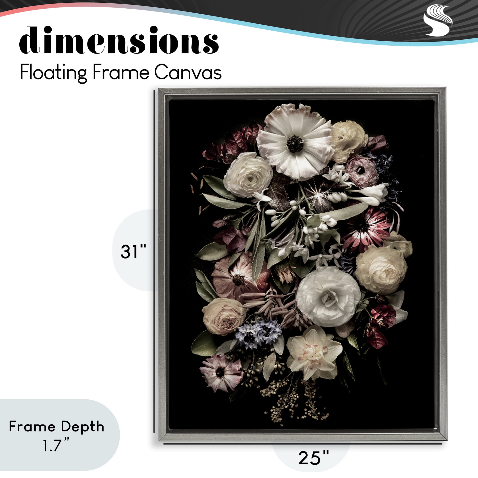 Stupell Industries Pale Yellow Roses Cluster Gray Framed Floater Canvas Wall Art, design by Carl Kravats