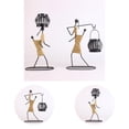 thumbnail image 1 of Candle Holder Retro Nostalgic Design Strong Decorative Sturdy Creative Dining Room Tool European Style Candlelight Wrought Iron Twine Girl Lantern Holder for Home, 1 of 8
