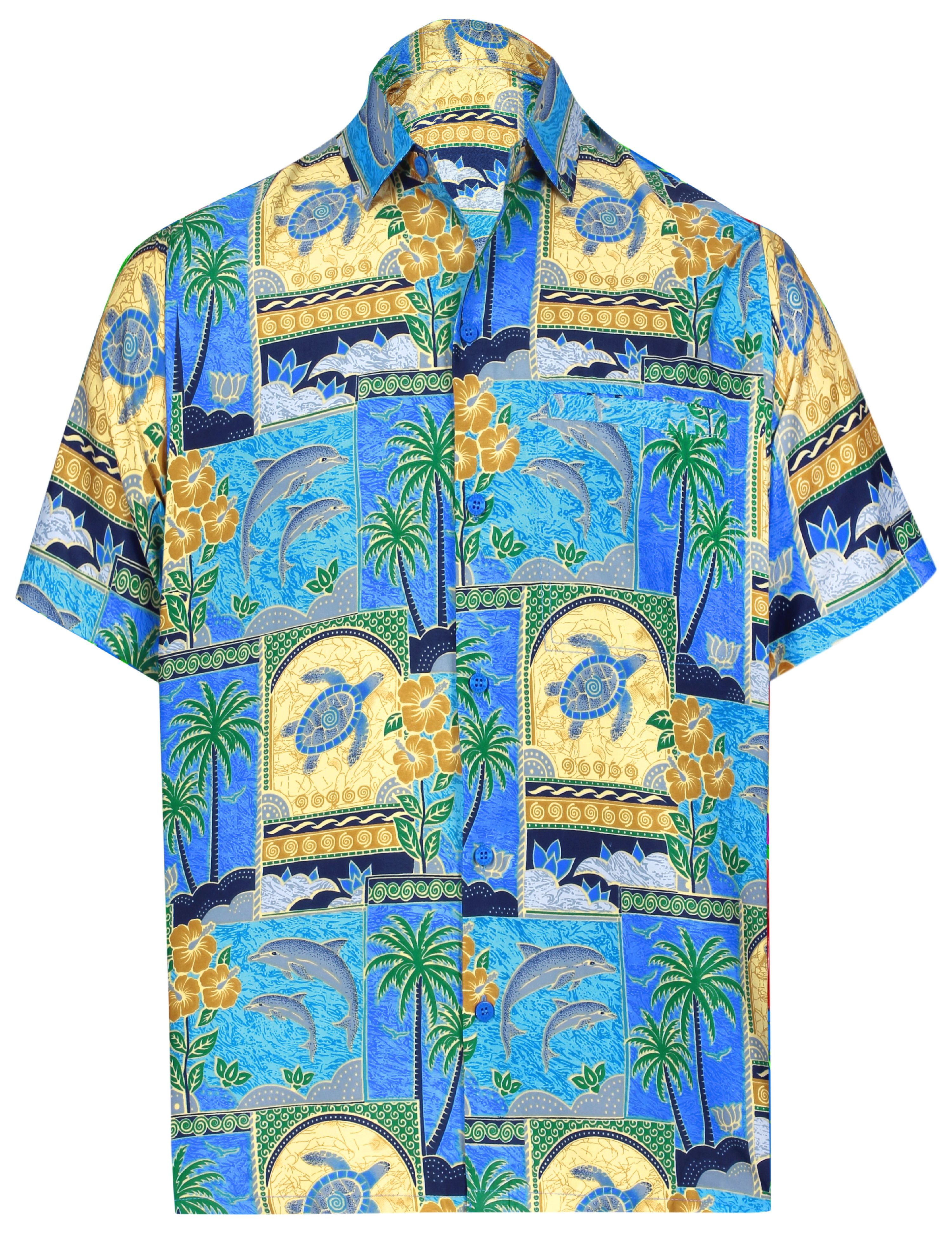 HAPPY BAY Men's Summer Beach Tropical Party Shirts Short Sleeve Button ...