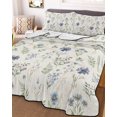 thumbnail image 3 of Quilts Full Size, Blue Floral Spring Soft Comforter Bedding Set for Bed, Vintage Farmhouse Green Botanical Chic Lightweight Quilted Bedspread with Pillow Cover(2 Pieces) for All Season, 78x90 Inch, 3 of 9