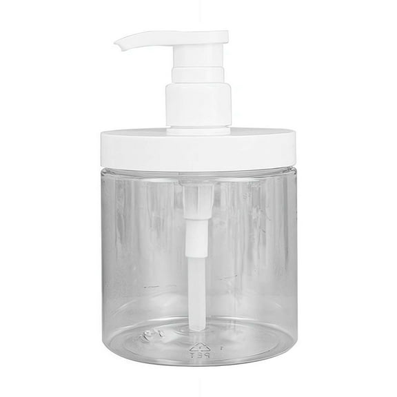 500ml Pump Bottle Dispenser Wide Mouth Clear Shower Soap Dispenser Refillable PET Storage Bottle