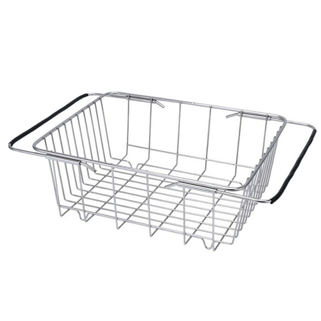 Expandable Dish Drying Rack Over The Sink Adjustable Arms Dish Drainer Pots Bowls Plates Holder Basket