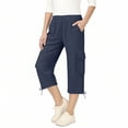 thumbnail image 3 of KyCheLot Boys Girls Summer Pants Cropped Solid Color Flap Pockets High Waist Cotton Linen Capris Pant 5-15 Years, 3 of 7