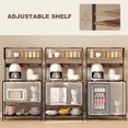 thumbnail image 4 of HOMCOM Baker's Rack with Charing Station, Microwave Shelf with Power Outlet, USB Charger and 5 Hooks, Rustic Brown, 4 of 7