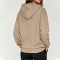 thumbnail image 4 of Women's Oversized Zip Up Hoodie Sweatshirt Casual Long Sleeve Loose Fit Pullover Streetwear Cozy Fleece Outwear Plus Size Drop Shoulder Kangaroo Pocket Winter Fall, 4 of 8