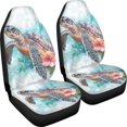thumbnail image 2 of Yuyamidu Sea Turtle Car Cover Set 2 PCS Pink Hibiscus Car Bucket Seat Decoration Waterproof Automotive Interior Protection for Women Men, 2 of 6