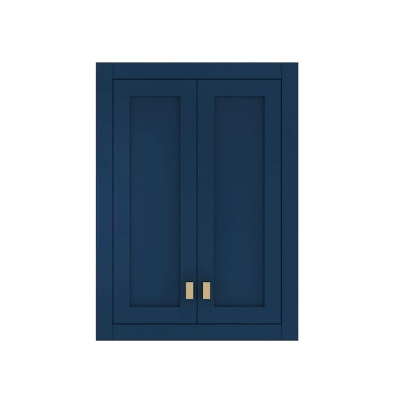 Water Creation Madison 33" Solid Hardwood Medicine Cabinet in Blue/Chrome