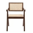thumbnail image 3 of LiviNest Wooden Armchair with Rattan Seat - Modern Mid Century Accent Chair for Home Office & Study - Natural Wood Frame & Breathable Woven Back Support for Freelancers & Creators, 3 of 6