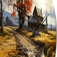 thumbnail image 3 of Designart "Autumn Horizons of Barns I" Countryside Oversized Wall Clock, 3 of 5