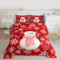 thumbnail image 2 of Homewish Xmas Snowman Snowflake 3 Pieces Queen Comforter Set for Children Boys Girls,Merry Christmas Ultra Soft Bedding Sets,Happy New Year Bedding Comforter Set Breathable,Microfiber Bedroom Decor, 2 of 8