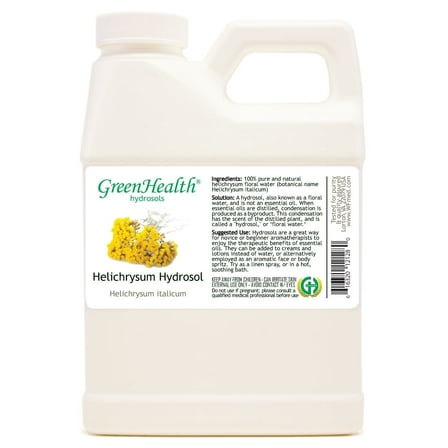 GreenHealth Helichrysum Hydrosol, 16 fl oz White Plastic Jug with Cap