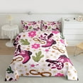 thumbnail image 3 of Manfei Cowboy Cowgirl Boots Hat Bedding Comforter Set, Kawaii Pink Cherry Blossoms Twin Comforter Sets, Teens Girls Kids Reversible Bedding Set, Microfiber Bedroom Decor, 2 Pieces, 3 of 9