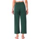 thumbnail image 4 of Pantalones Palazzo de Cintura Alta de Pierna Ancha para Mujer INSPIRE CHIC, con Cinta de Ajuste, Tejido Acanalado, Casual, Cortos, Talla XS, Verde Oscuro, 4 of 5