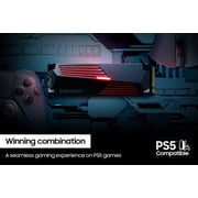 Samsung SSD 990 PRO with Heatsink 1TB, PCIe 4.0, Seq. Read Speeds Up-to 7,450MB/s, Compatible with PlayStation®5 (MZ-V9P1T0CW)