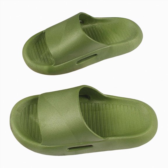 HCNTES Children Soft Comfortable Slides Non-Slip Spring Summer Slippers Water Shoes for Beach Pool Shower Home Loungewear(L01-Green,22)