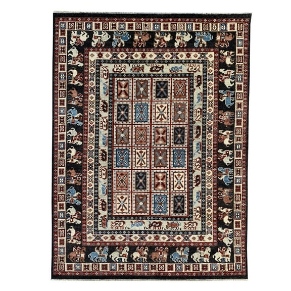 EORC C.Brown Hand Knotted Wool Traditional Serapi Rug, 9' x 12'