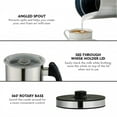 thumbnail image 4 of Ovente Electric Double Wall Insulated Non Stick Milk Frother and Steamer Hot & Cold 5 Ounce 10 Ounce Heated Capacity Warmer Whisker for Latte Cappuccino Espresso Coffee Hot Chocolate Silver FR4810BR, 4 of 8