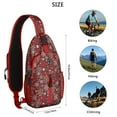 thumbnail image 5 of Sling Backpack,Red Christmas Snowflake Pattern Crossbody Bag with Water Bottle Holder,Waterproof Sling Bag for Men/Women with Chest Phone Holder for Hiking,Travel, 5 of 6