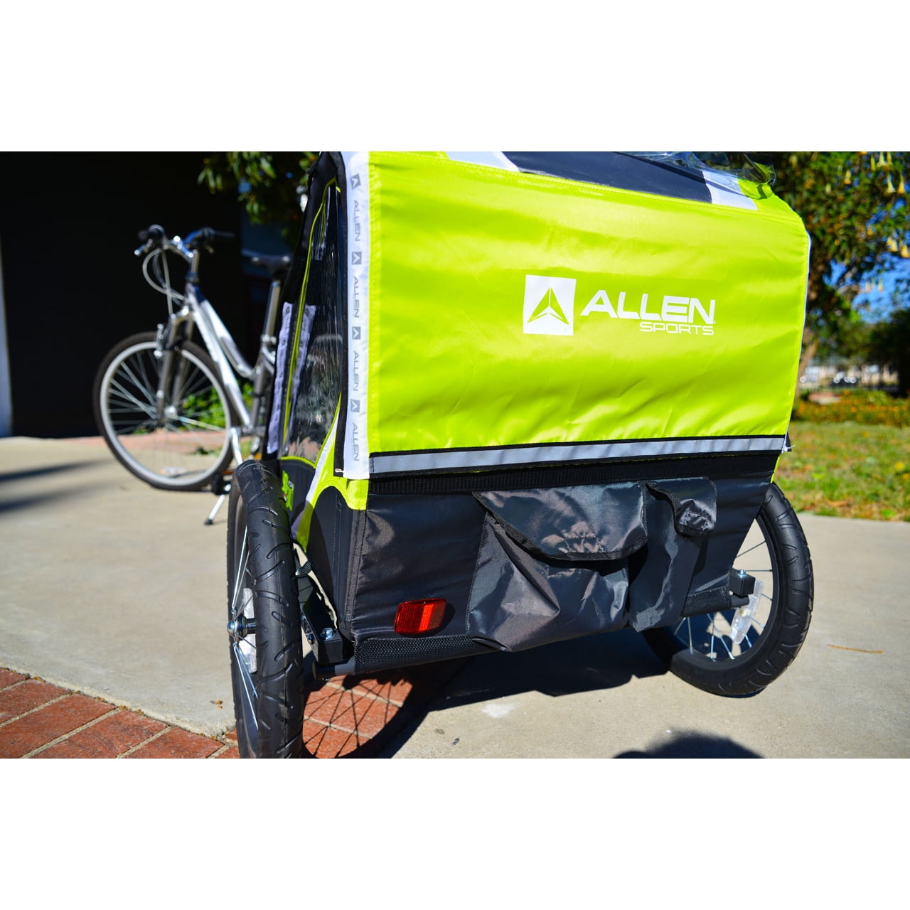 Allen Sports T2-G Deluxe 2-Child Bike Trailer Green for sale online