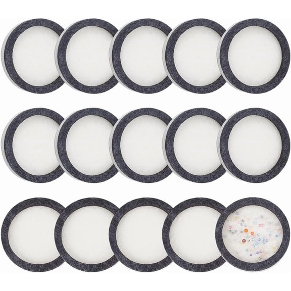 15Pcs Round Felt Bead Design Boards 1.55Inch Dark Gray Felt Beading Mat DIY Beading Boards Storage Tray for Jewelry Making Beading Supplies 8mm Thickness Gray