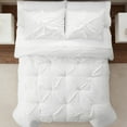 thumbnail image 4 of Serta Simply Clean Antimicrobial 3-Piece White Solid Pleated Comforter Set, Full/Queen, 4 of 9