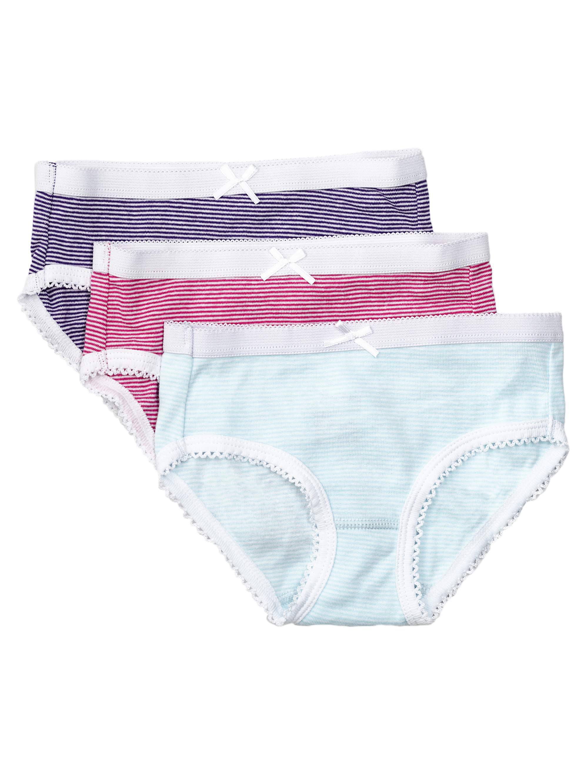 Feathers Girls Mod Print Tagless Briefs Underwear Super Soft Panties 3-Pack