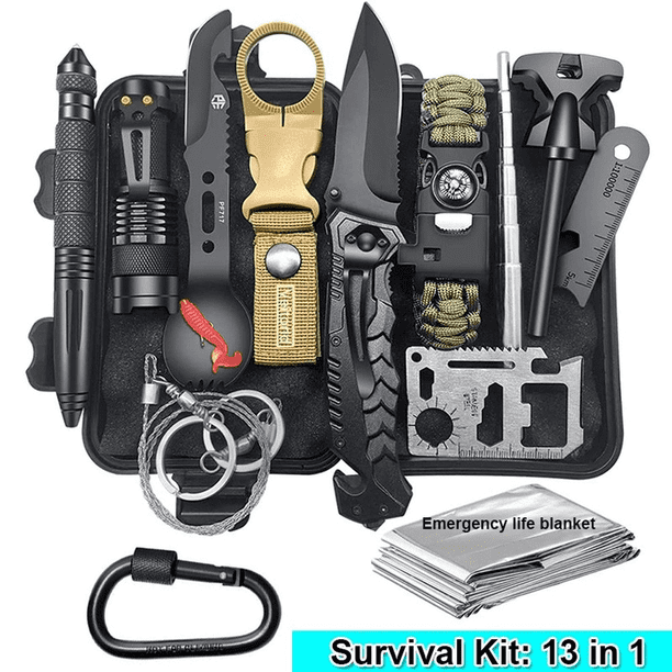 MDHAND Emergency Survival Gear Kits,13 in 1 Outdoor Gear Tools Box