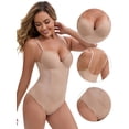 thumbnail image 3 of DARING DIVA Seamless Shapewear Waist Shaping Thongs Bodysuits L Beige, 3 of 6
