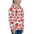 thumbnail image 3 of Lsque Hand Drawn Strawberry Patten Youth Hoodie Sweatshirt Pullover with Kangaroo Pocket Boys and Girls Hoodie Warm Hoodie for Kids-Small, 3 of 6