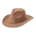 thumbnail image 4 of fenteer Cowboy Hat Cap Summer Big Brim Sunhat Women Men Props Versatile Cowgirl Hat Jazz Hat for Outdoor Carnival Party Winter Autumn Camel Color, 4 of 8