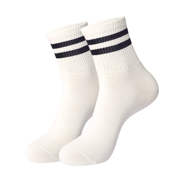 Xiao Hua 10 pares de calcetines de algodón para mujer, finos, suaves, cómodos, transpirables, de vestir, por encima del tobillo, para negocios, informales y deportivos (blancos).