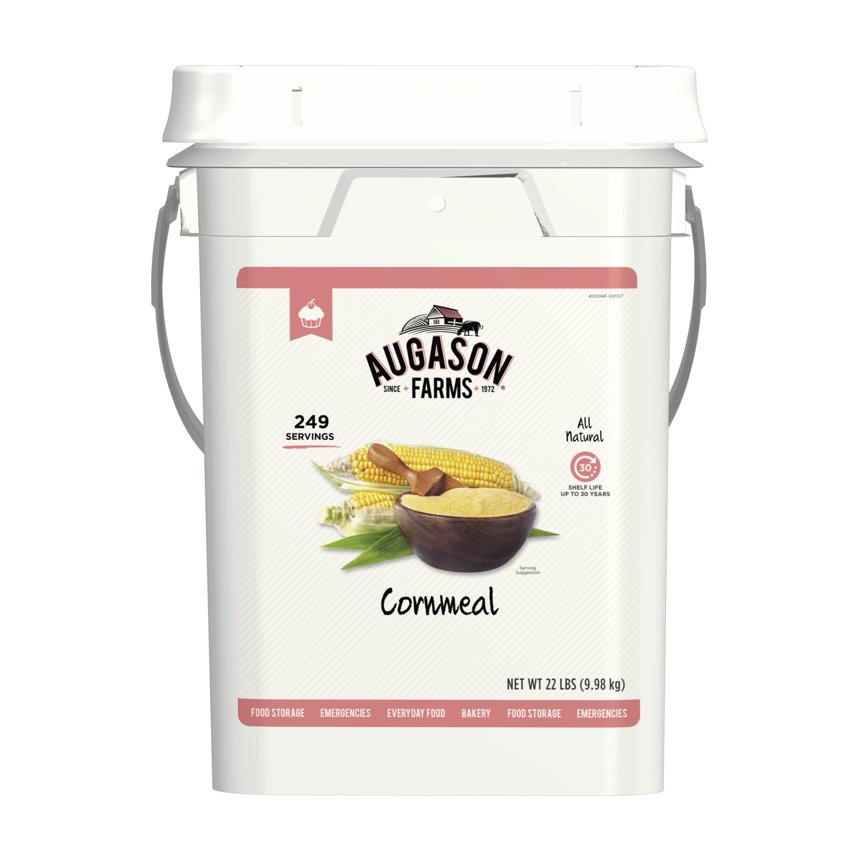 Augason Farms Cornmeal 22 Pound Pail
