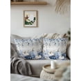 thumbnail image 3 of Outdoor Pillows Waterproof, Blue Grey Pumpkins Fall Bedding Throw Pillows with Insert for Couch Sofa Bed, Thanksgiving Floral Botanical Vintage 18x18 Inch Pillowcases Decorative Patio Pillow Set of 1, 3 of 8