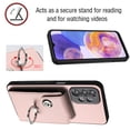 thumbnail image 6 of Wallet Case Compatible for Samsung Galaxy A13 4G with Card Holder, Rotation Finger Ring Kickstand Card Slots Case, Classic PU Leather Shockproof Magnetic Button Cover for Galaxy A13 4G, Pink, 6 of 6