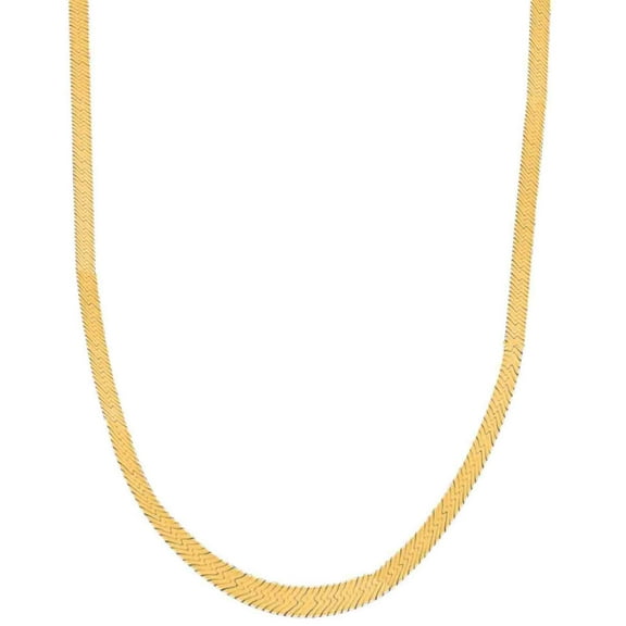14K Yellow Gold Silky Herringbone Chain Necklace With Lobster Lock Clasp 3mm 18"