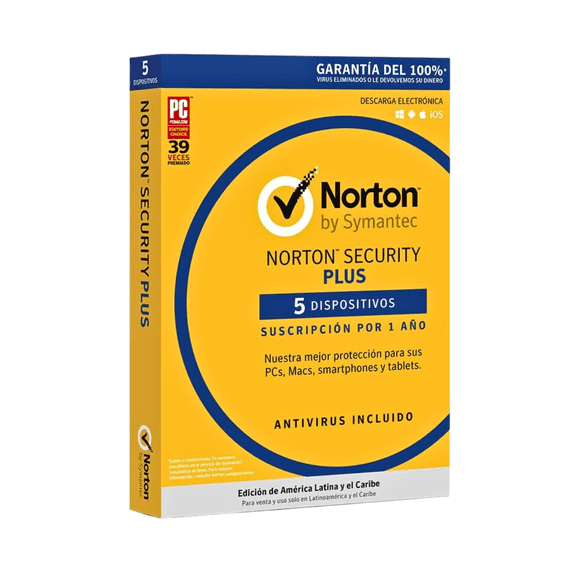 NORTON SECURITY PLUS 5 DISP 1 AÑO