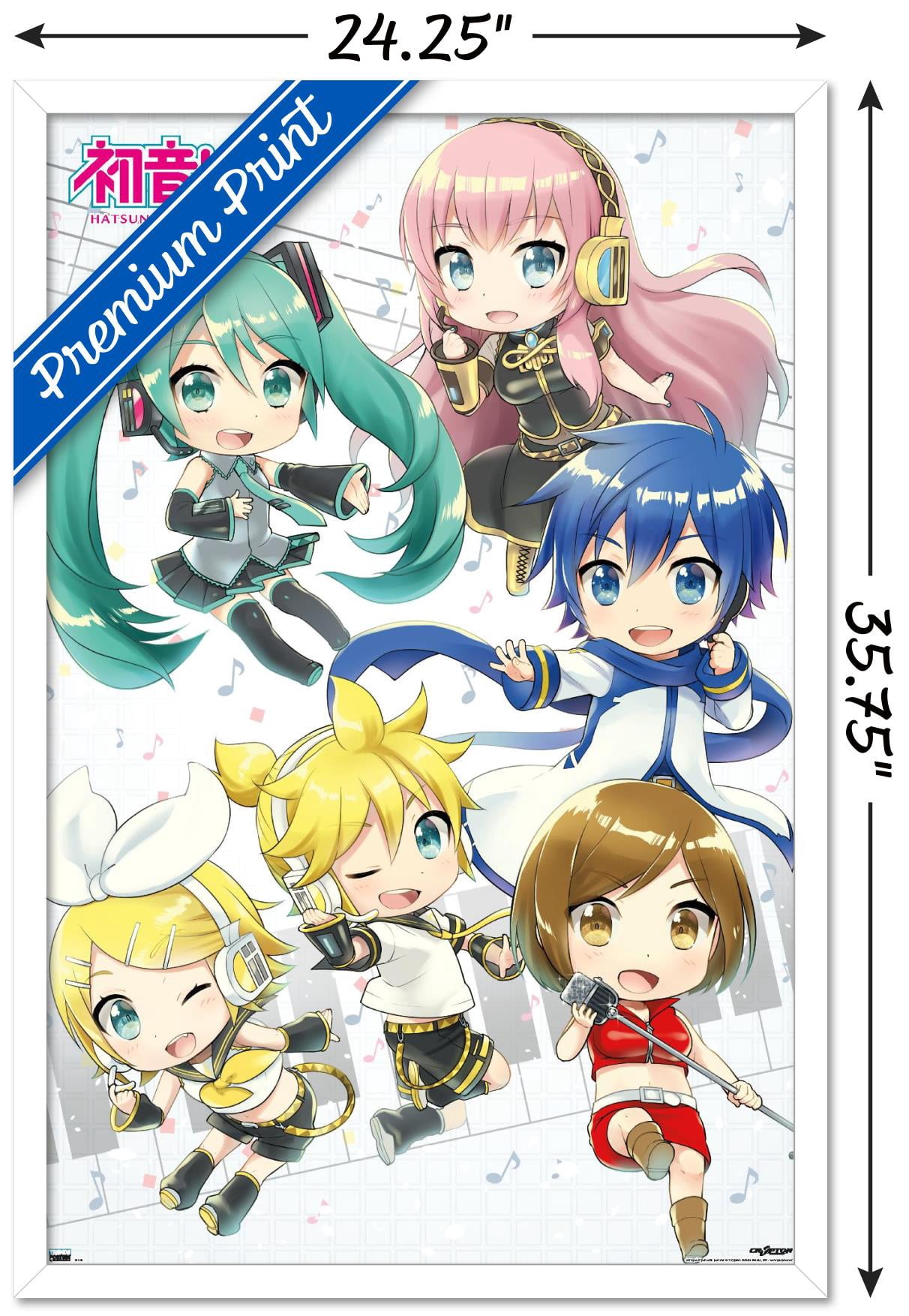 Hatsune Miku - Chibi Wall Poster, 22.375" x 34" Framed
