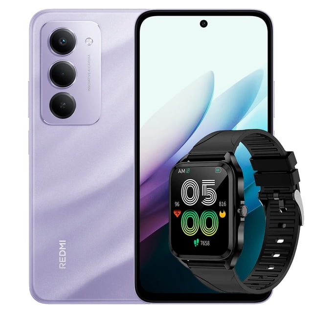 Smartphone Xiaomi Redmi 15 Dual SIM 128GB Morado 6+6GB RAM + Smartwatch Q1 negro