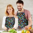 thumbnail image 5 of Colorful Cartoon Dinosaurs with ColorBlocks Apron-Garden Aprons for Women with Pockets-Cotton Linen Waterproof Kitchen Cooking Gardening Aprons Adjustable for Kitchen,Cooking,BBQ and Salon 33x27 Inch, 5 of 7