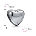 thumbnail image 4 of Bling Jewelry Womens Set of 2 Simple Puff Heart Bead Charm Sterling Silver for European Bracelet, 4 of 4