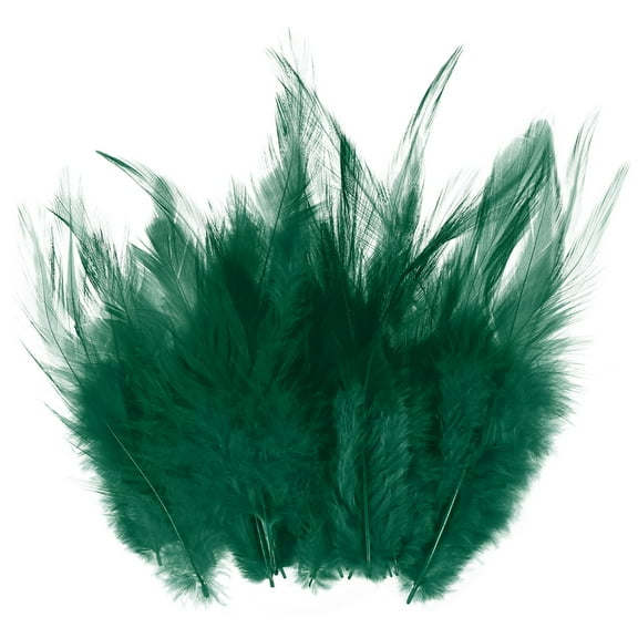 Uxcell 300-Pack Feathers for Crafting, Dark Green 3.15-5.90 Inch Natural Fluffy Feathers Plume for Wedding Decorations Feathers